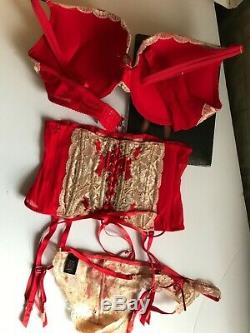 Victorias Secret NWT Seduction BOMBSHELL Bra Set 36C Hot Very Sexy RARE Red