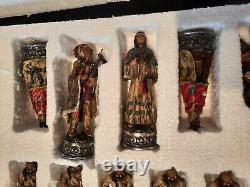 Vintage Cowboys & Indians Hand Painted Chess Set VERY RARE