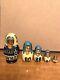 Vintage Dallas Cowboys Russian Nesting Dolls Hand Painted Complete Set Very Rare