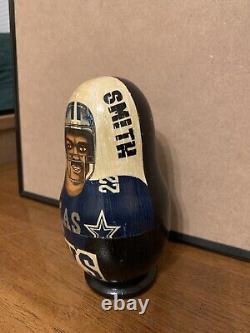 Vintage Dallas Cowboys Russian Nesting Dolls Hand Painted Complete Set VERY RARE