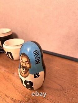 Vintage Dallas Cowboys Russian Nesting Dolls Hand Painted Complete Set VERY RARE