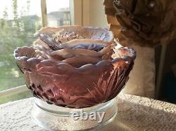 Vintage Fenton Amethyst Opalescent BOWL SET! VERY GORGEOUS! VERY RARE! GREAT