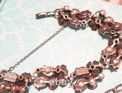 Vintage Vendome Signed Very Rare Pink Necklace And Bracelet Set