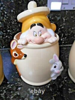 Vintage Very Rare Disney's Set of 3 Seven Dwarfs Canister Set, Cookie Jar
