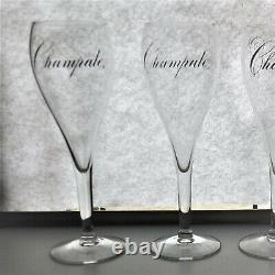 Vintage Very Rare Set of 4 Champale Fluted Glasses with Gold Lettering