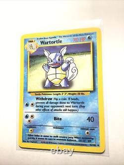 WARTORTLE 42/102 Base Set BLURRY TEXT PRINT ERROR Pokemon Card NM