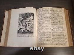 1703 BIBLE SAINTE Oxford ENSEMBLE COMPLET fortement illustré TRÈS RARE Roi James