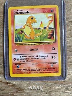 1995 Charmander Pokemon Card Base Set 46/102 Très Rare! Excellent État Nm