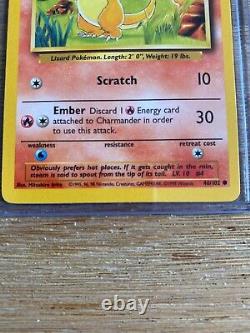 1995 Charmander Pokemon Card Base Set 46/102 Très Rare! Excellent État Nm