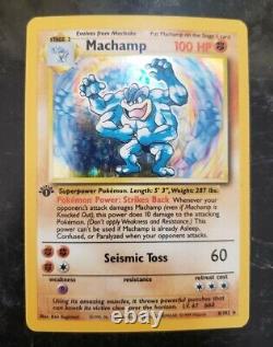 1995 Machamp 1ère Édition Holo Foil Pokemon Card Mint Condition 8/102-very Rare