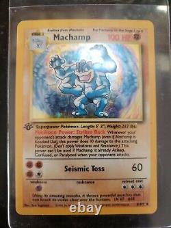 1995 Machamp 1ère Édition Holo Foil Pokemon Card Mint Condition 8/102-very Rare
