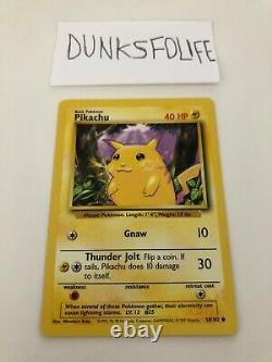 1999 Pikachu Pokemon Card Base Set Illimité Holo 58/102 Très Rare À Voir