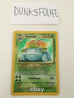 1999 Venasaur Pokemon Card Base Set Illimité Holo 15/102 Très Rare À Voir