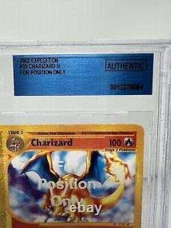 2002 Pokemon Expedition Charizard Pour La Seule Carte D'essai De Position (erreur) Bgs