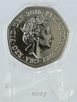 2016 50p Shield Coin De Royal Mint Set Very Rare Bu 7 Sided Capsule