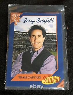 2019 Jerry Seinfeld Ny Mets Bobblehead Night Card Set 7/5 Très Rare Seeled