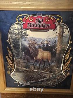 Anciens miroirs de bière de la série II sur la faune de Milwaukee, ensemble de 3 ! Ensemble très rare ! Parfait