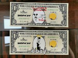 Banksy Art Ensemble De 10 Dollars Tres Rare Toile Originale De Dismaland Cao