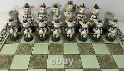 C&f Corporation Decorative Chess Set Cows Va Cows Très Rare