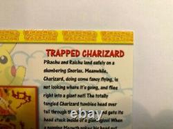 Carte Pokemon Charizard Piégé Pikachu's Vacation Topps 1998 Rare en feuille de holofoil