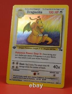 Carte Pokémon TCG WOTC Anglais 1ère édition Holo Rare Dracolosse Fossile Set 4/62