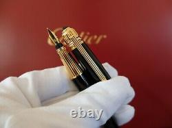 Cartier Pacha Fountain Pen Décor Noir Avec 18k Plume D’or Très Rare Ensemble Complet