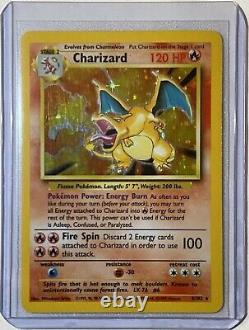 Charizard Base Set Holo Rare 4/102-pokemon Tcg 1999 Très Bon État Vg/ex-mt