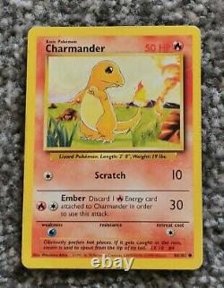 Charmander 46/102 Pokemon Card, Très Rare À Proximité De La Menthe Ensemble De Base Illimité