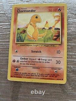 Charmander 46/102 Pokemon Card, Très Rare À Proximité De La Menthe Ensemble De Base Illimité