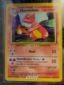 Charmander Original Très Rare 46/102 & Charmeleon 24/102 Ensemble De Base Cartes Pokémon