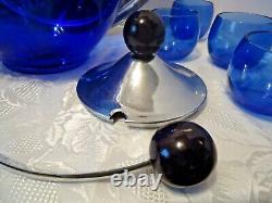 Crows Foot Cobalt Punch Set Very Rare Chrome Ring 10 Roly Poly Paden City 1930s
