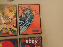 ENSEMBLE TRÈS RARE de 6 affiches promotionnelles de la galerie Peter Max pour Woodstock 25 ans, 1994.