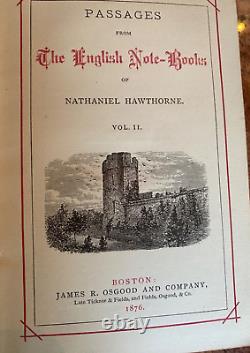 Ensemble De 21 Volumes D'oeuvres De Hawthorne, Très Rare Collection. James Osgood Et Co. 1876