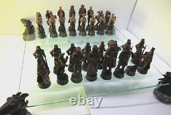 Ensemble d'échecs peint à la main, très rare, Cowboys et Indiens d'époque