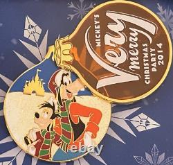 Ensemble de 100 épinglettes très limitées pour la fête très joyeux Noël de Mickey, comprenant 7 épinglettes très rares.