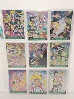 Ensemble de cartes holographiques à prismes Sailor Moon des années 90 TRÈS RARE - Ensemble de 1 à 45 autocollants.