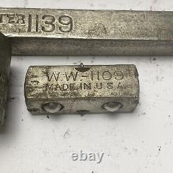 Ensemble de douilles et de clés très rares Antique Walden Worchester NO. 16 avec étui en métal