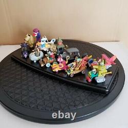 Ensemble de figurines Konami & Bandai de la course déjantée Wacky Races très RARE avec boîtier en acrylique