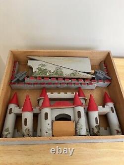 Ensemble de jeu de château Swoppet vintage très rare, en bois, de FAO Schwartz des années 1950/60.