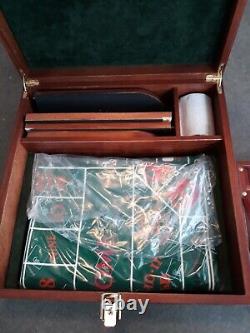Ensemble de jeu de craps en bois Rare Renzo Romagnoli dans une très belle boîte. Non utilisé