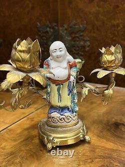 Ensemble de pendule chinoise antique de Bouddha de Canton. Ensemble très rare en effet.
