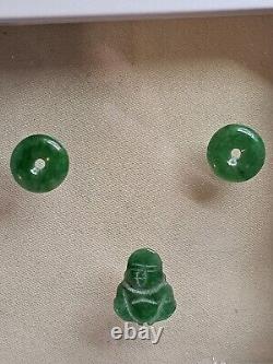 Ensemble de perles de bouddha en jade sculpté à la main - TRÈS RARE