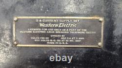 Ensemble rare de fourniture de courant Western Electric 2A avec haut-parleur et téléphone