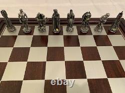 Franklin Mint Chess Set Seigneur Des Rings Ensemble Officiel Très Rare Tolkien 2001