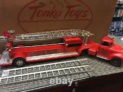Incrédible 1950 Tonka Toy Très-rare-original Box B-212 Service D'incendie 3pc Set