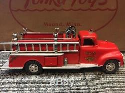 Incroyable 1950 De Tonka Toy Box Très Rare Original B-212 Service Des Incendies 3pc Set