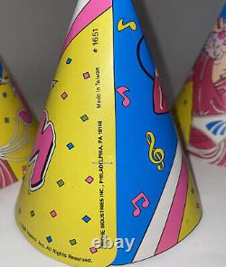 Jem Birthday Party Hats Set Of 4 Vintage 1986 Hasbro Very Rare Nice Groupes Intacts