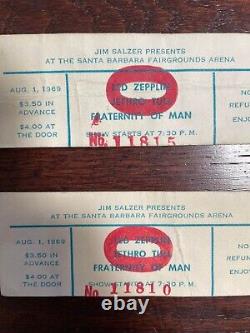 Led Zeppelin / Jethro Tull Dans Sb, Ca 1st Imprimer Poster & Ticket Set Très Rare