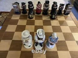 Loon Lake Decoy Wild West Heirloom Chess Set Très Rare Et Très Bon État