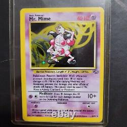 Mr Mime Pokemon Card 1st Edition Jungle Base Set Holo 6/64 Très Rare À Voir